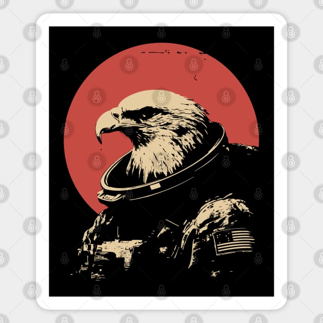 Patriotic Space Eagle Astronaut Magnet by TuncGK